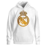 hoodie white logo real madrid gold
